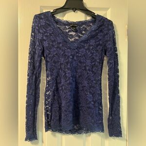 Moda International Royal Blue Lace Blouse